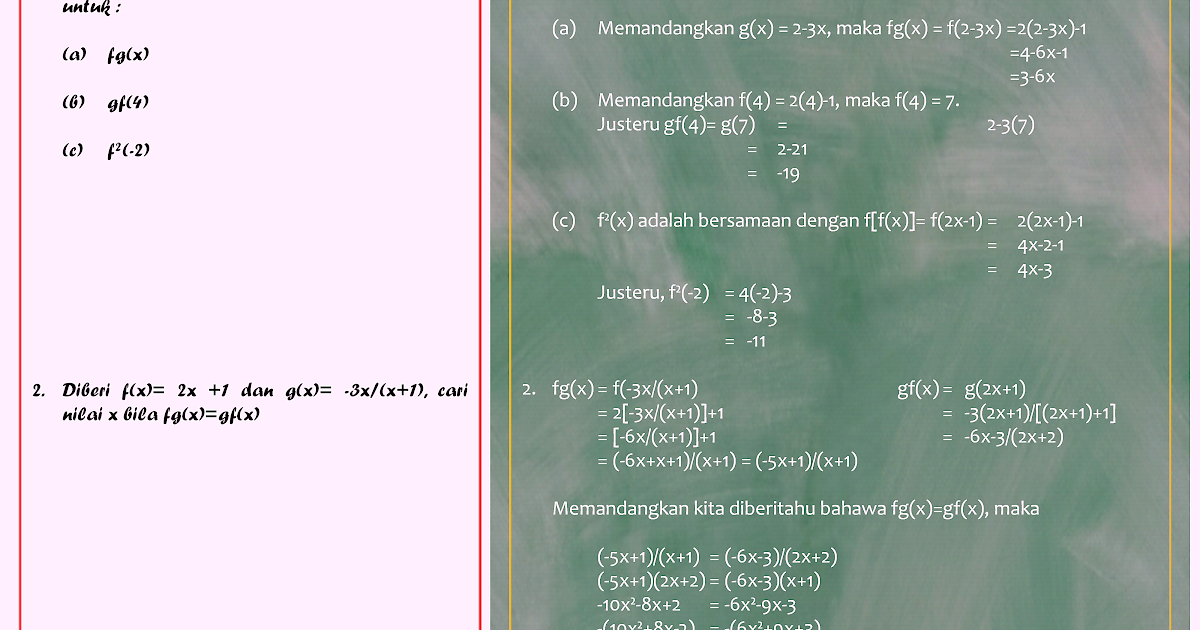 Soalan Latihan Add Math Form 4 - Kuora w