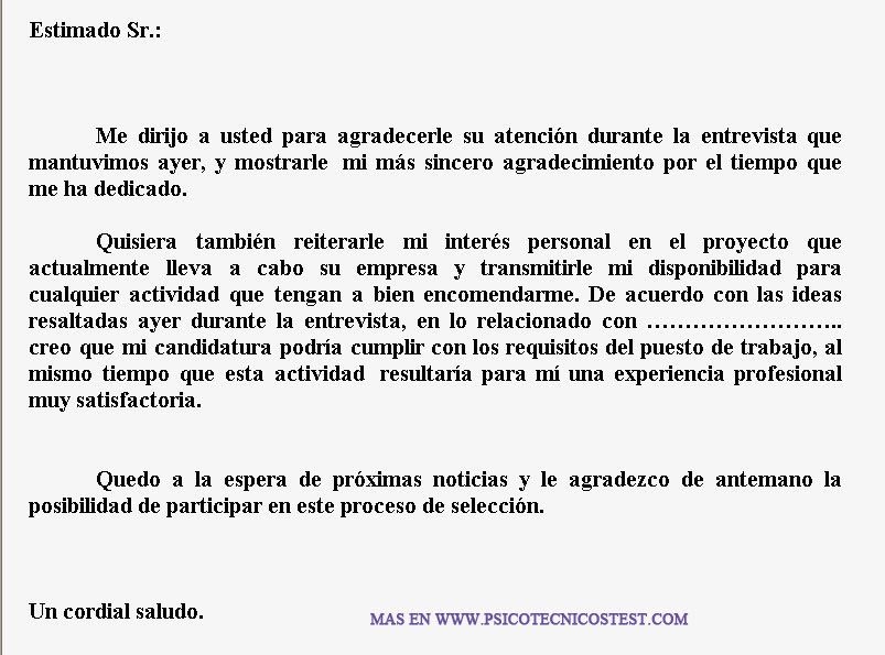 Empresa Carta Agradecimiento Laboral  Samuel Cooke ejemplo de carta