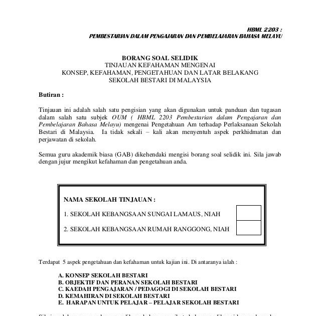 Contoh Soalan Soal Selidik Geografi Pt3 2019 - Ndang Kerjo