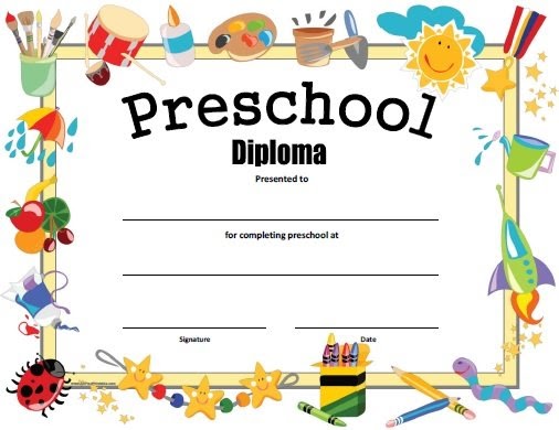 36 PRINTABLE PRESCHOOL DIPLOMA FREE