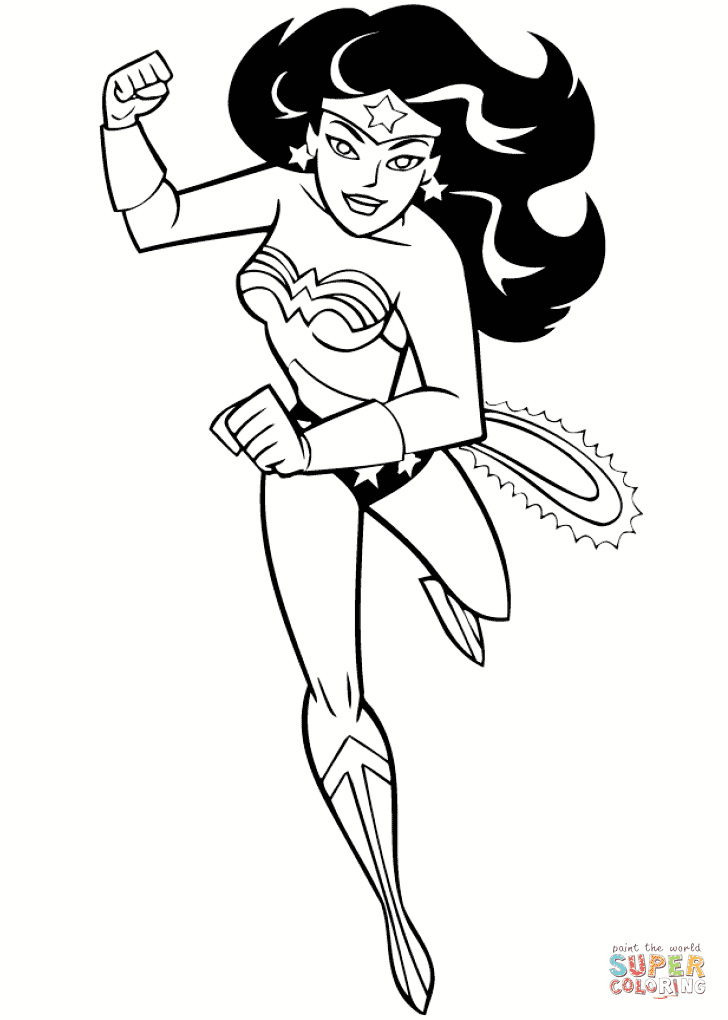 62 wonder woman printable coloring pages for kids. Cartoon Wonder Woman Coloring Page Free Printable Coloring Pages