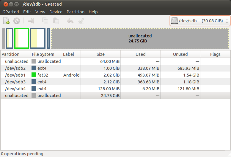 Typing list partition shows that a new primary partition has been created. How To Resize Android Fat32 Partition Mnt Sdcard Odroid