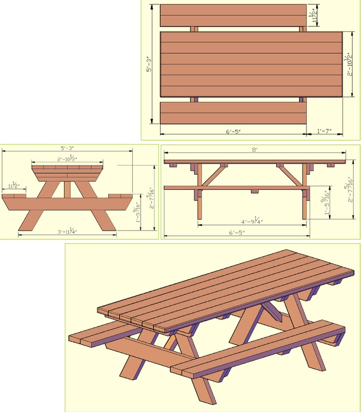 57 PICNIC TABLE 2D CAD BLOCK DOWNLOAD - CAD