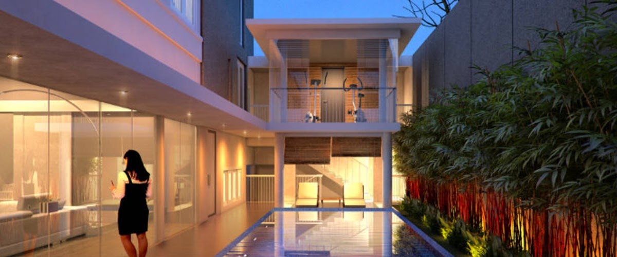 Desain Rumah  Mewah 2 Lantai Modern Dengan  Kolam  Renang  
