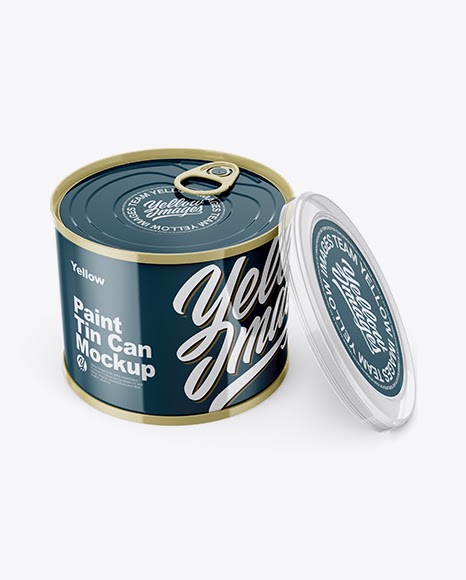 Download Glossy Tin Can with Transparent Cap Mockup - Front View ...