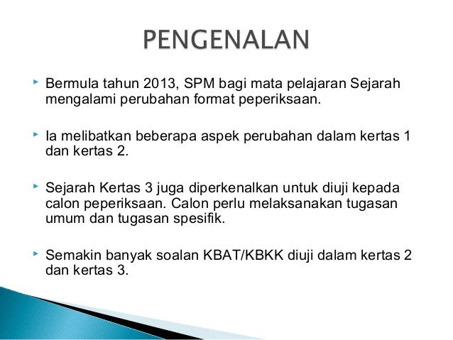 Contoh Soalan Kbat Sejarah Dan Jawapan - Selangor f