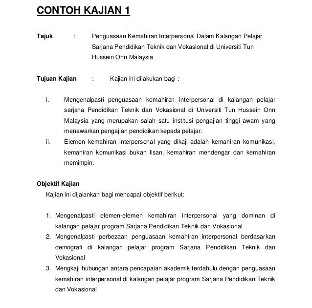 Contoh Objektif Projek - Downlllll