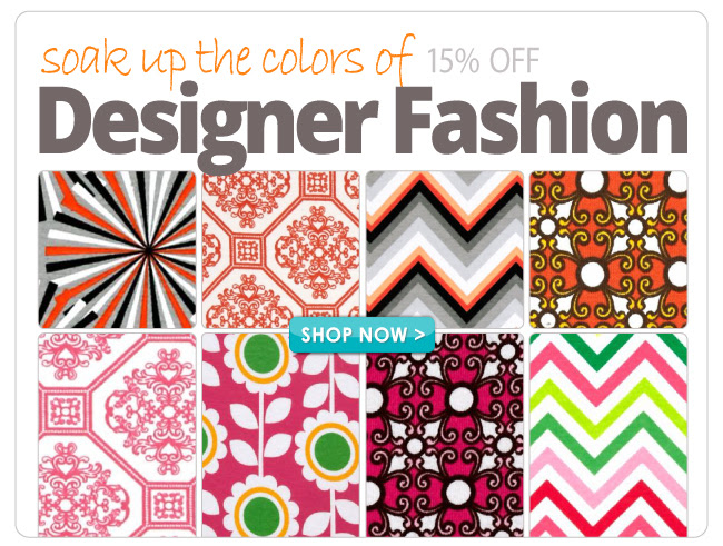 15% off All Designer Fashion Fabrics