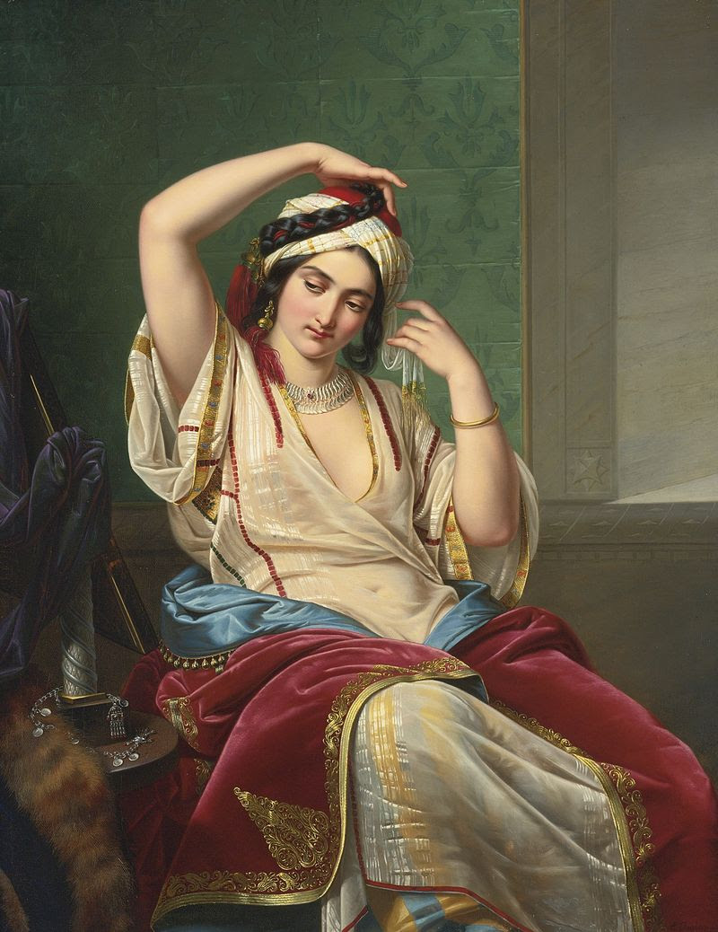 Paul Emil Jacobs - A Harem Beauty at her Toilette - 1839.jpg