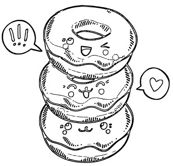 Kawaii Doughnut Kawaii Unicorn Coloring Pages Coloring And Drawing