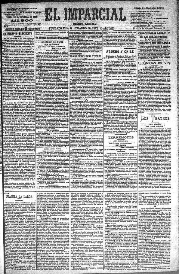 El imparcial newsel periodico de nuestra comunidad. El Imparcial 2 De Noviembre De 1895 Biblioteca Virtual Miguel De Cervantes