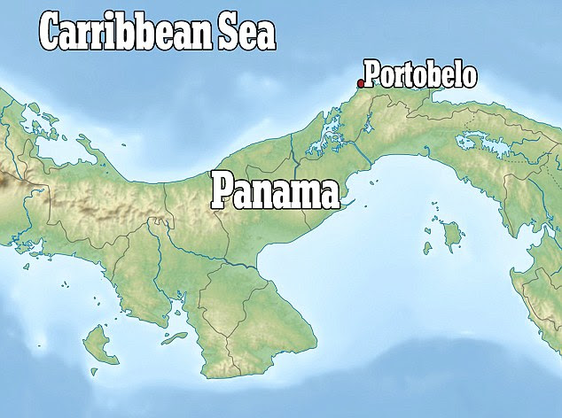 Final resting place: Drake died near Portobelo, Panama, but after being buried at sea the exact location of his remains are unknown