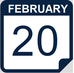 February 20 calendar icon