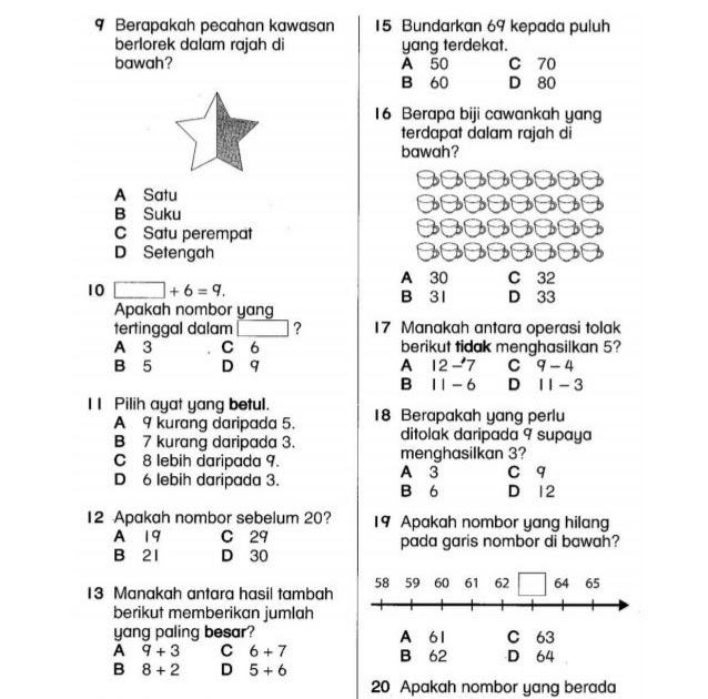 Contoh Soalan Matematik Tahun 2 2017 - Soalan bv