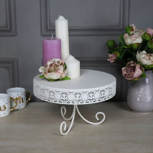 Click here to change your country and language. Cream Metal Cake Stand Kitchen Accessories Baking Country Style Vintage Ornate