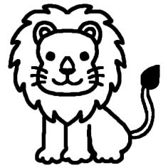 美しい花の画像 上ライオン イラスト 無料 白黒
