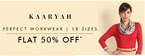 Get flat 50% off on selected styles by Kaaryah @ Myntra