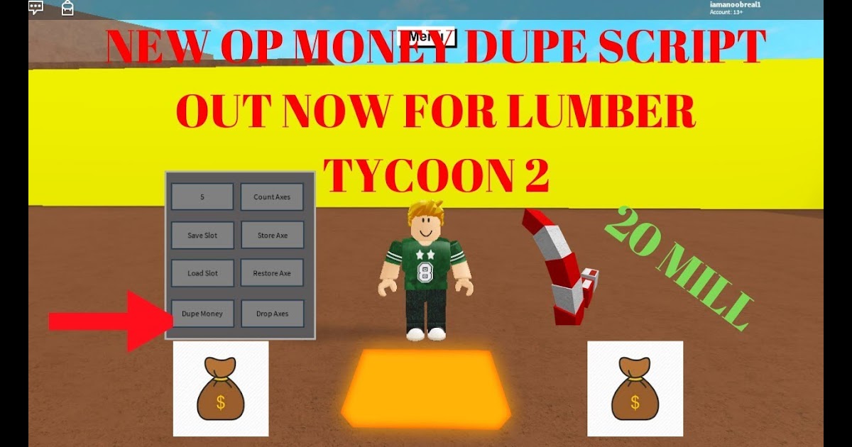 Roblox Lumber Tycoon 2 Money Dupe Script | Redeem Roblox ...