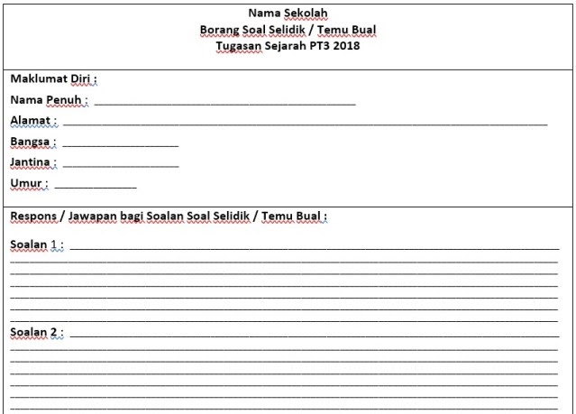 Contoh Soalan Temubual Sejarah Pt3 2018 - Soalan al