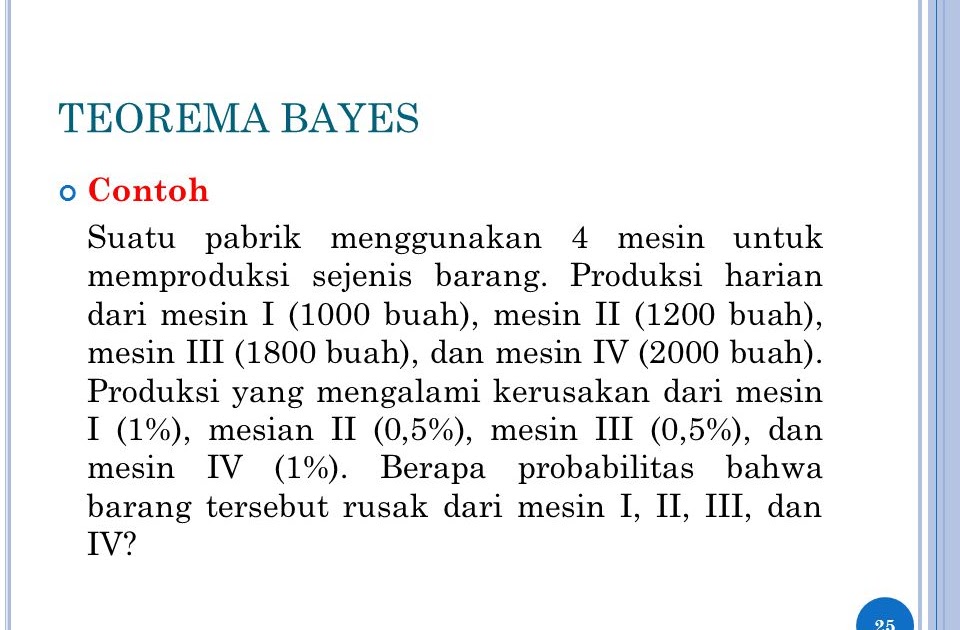 Contoh Soal Probabilitas Teorema Bayes Defi Soal