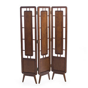 Mid-century modern 3-panel room divider