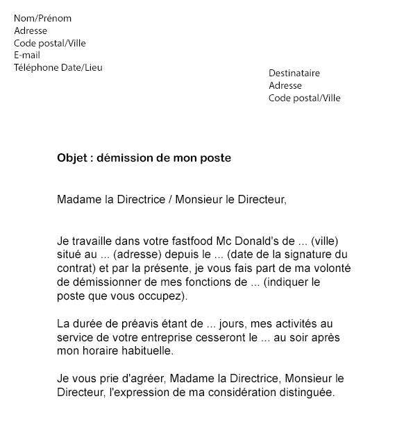 Lettre De Motivation Macdonald Job D été - Exemples de Lettres