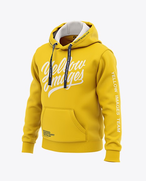 Download Men's Pullover Hoodie Front Half Side View