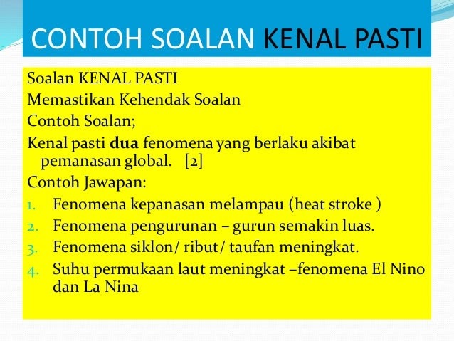 Soalan Berkaitan Alam Sekitar - Kecemasan 3