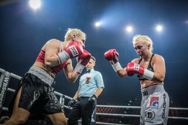 Undefeated @worldboxingorg super bantamweight world champion dina thorslund defends her title in her hometown of struer, denmark #dinavsnina radovanovic receives a standing count in the 8th! Dina Thorslund Continues Her Undefeated Campaign With Unanimous Decision Win Over Nevenka Mikulic