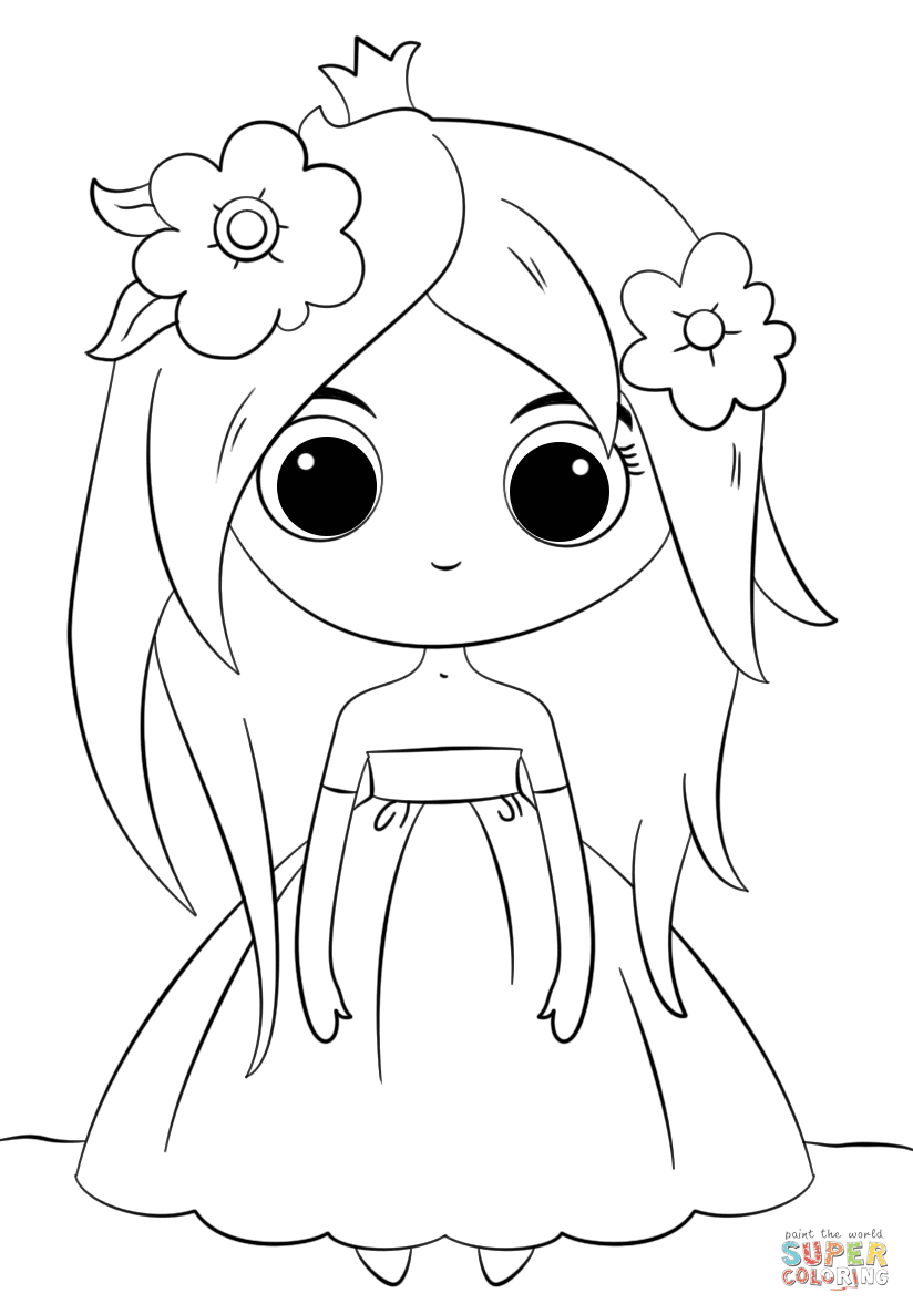 Select from printable coloring pages of cartoons, animals, nature, bible and many more. Cute Chibi Princess Coloring Page Free Printable Coloring Pages