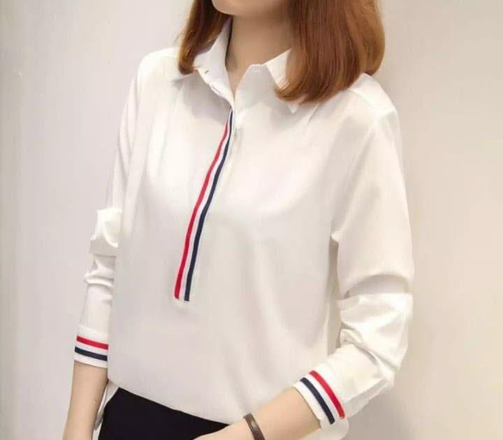 Download Model Baju Kemeja Putih Wanita Terbaru - Kumpulan Model Kemeja