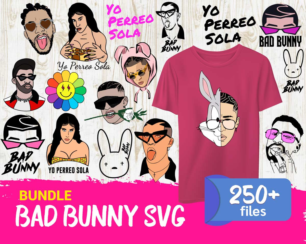 All of our free svg graphics are compatible with all cricut and silhouette cutting machines. 250 Bad Bunny Svg Bundle 2 0