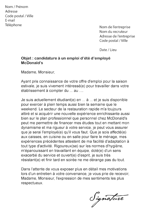 Lettre De Motivation Employé Polyvalent Dominos Pizza