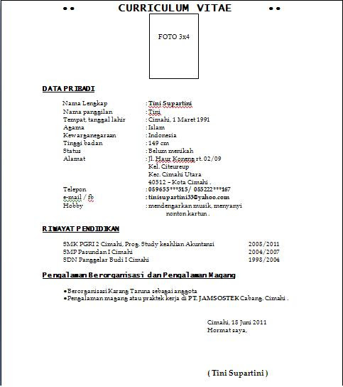 Contoh Surat Lamaran Guru Tidak Tetap Contoh Surat