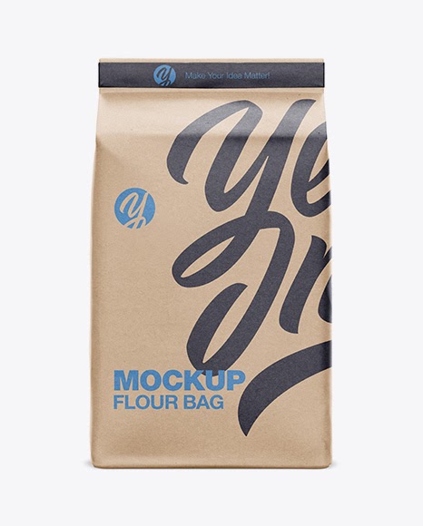 Download Free PSD Mockup Kraft Paper Flour Bag Mockup - Front View ...