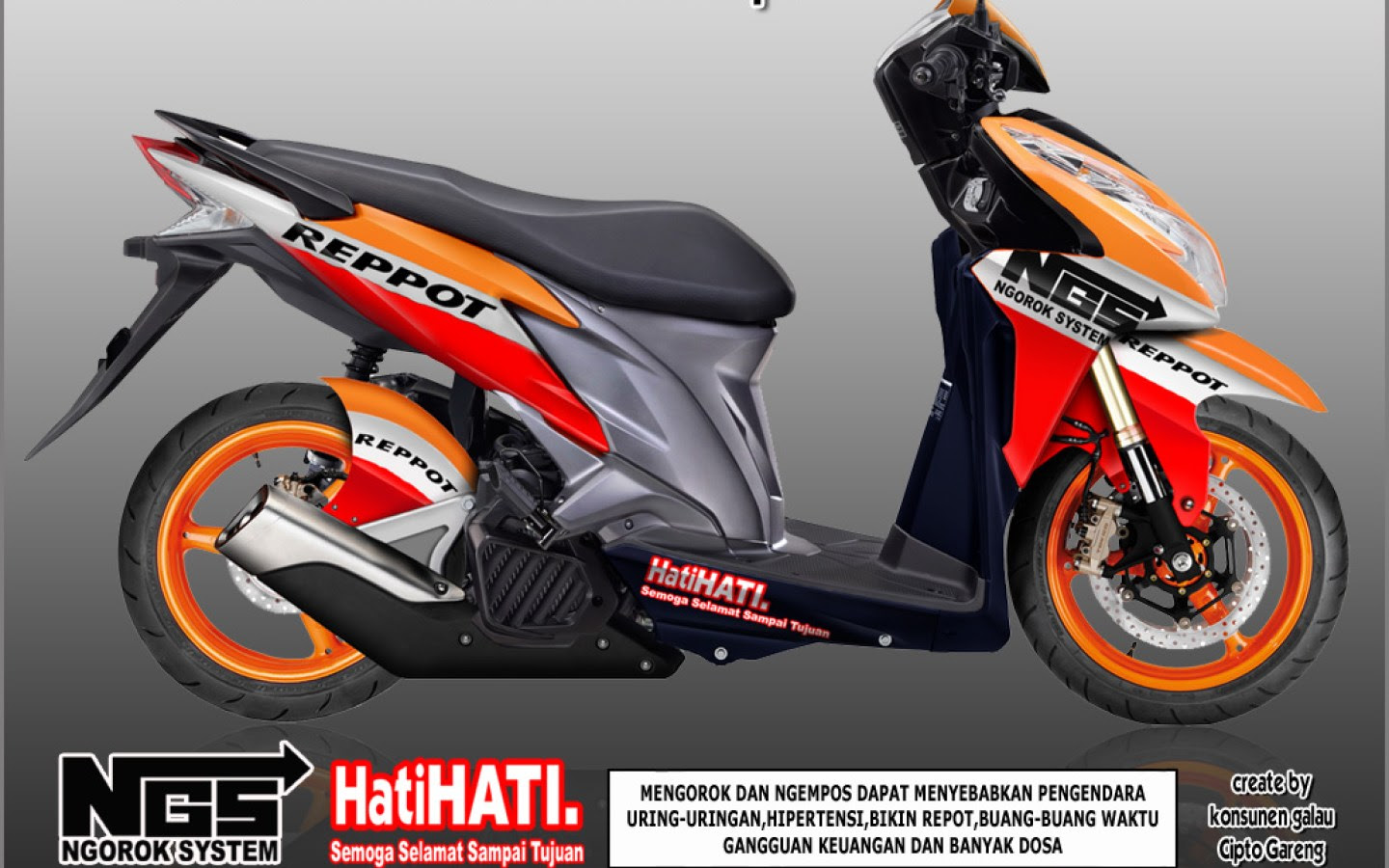 Ide 44 Modifikasi Vario 125 Warna Orange Terbaik Kurawa Modifikasi