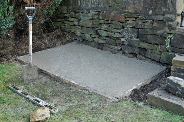 Building a shed base on uneven ground Merry
