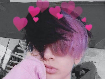 Half green half purple hair men 311714