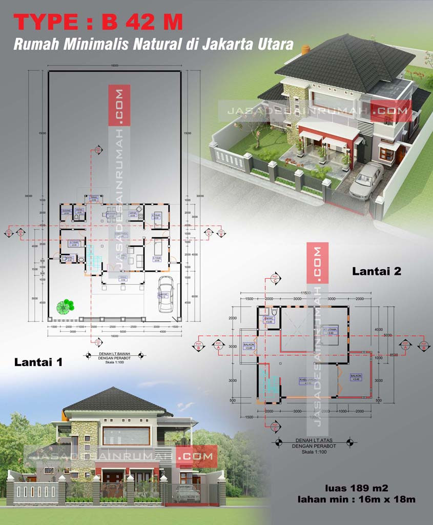 Galeri Gambar Contoh Denah Rumah Memanjang Ke Samping Sobhome