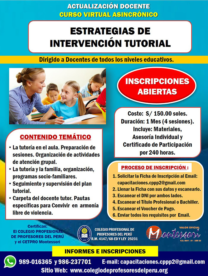 Maybe you would like to learn more about one of these? Cursos Para Docentes Colegio De Profesores Del Peru