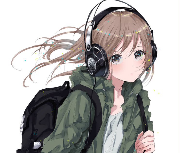 ヘッドホン イラスト 女の子 可愛い 女の子 イラスト ヘッドホン
