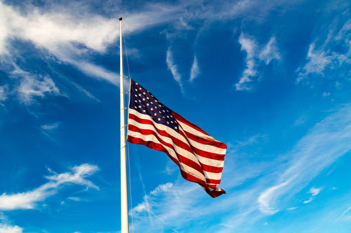 american flag half staff