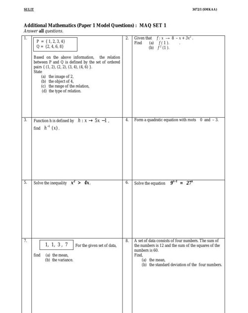 Soalan Matematik Tingkatan 1 Kssm Unforgettable Cuteness