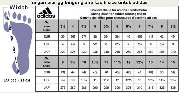 SUBA21SHOP : Tabel Konversi Ukuran Sepatu ADIDAS