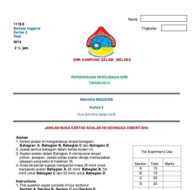 Soalan Spm English Paper 1 2019 - Tersoal o