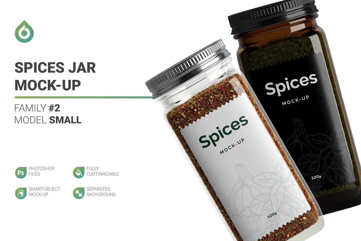 Download Spice Jar With Fennel Mockup