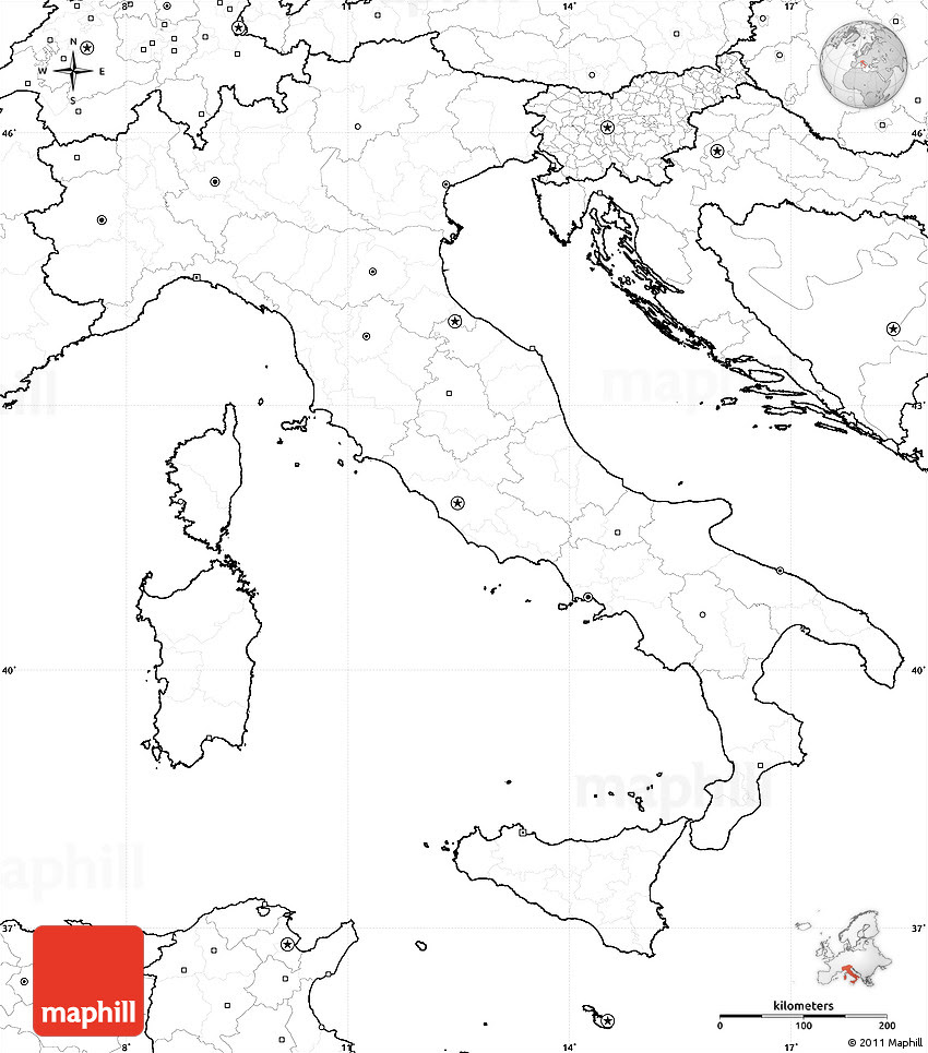 If you're looking for vector maps (.svg) to use in inkscape or any other vector graphics editor, go here. Blank Simple Map Of Italy No Labels