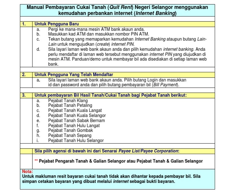 Jabatan Tanah Dan Galian Selangor : Portal Rasmi Pejabat ...