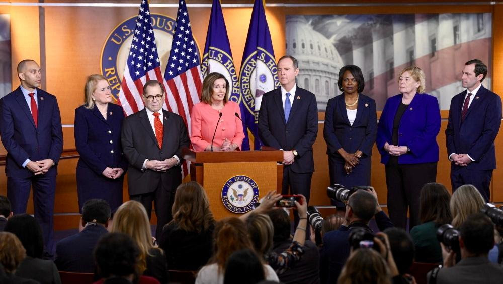 Pelosi and House impeachment Managers