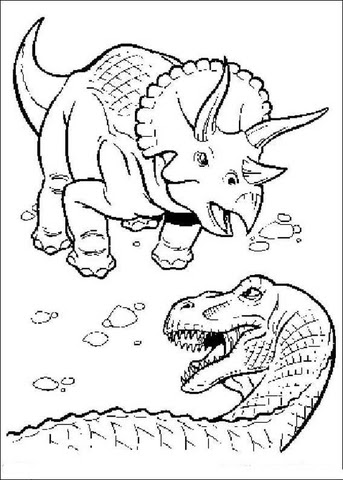Vor über 65 millionen jahren bevölkerten die dinosaurier unseren planeten. Ausmalbild Tyrannosaurus Im Kampf Mit Einemtriceratops Ausmalbilder Kostenlos Zum Ausdrucken